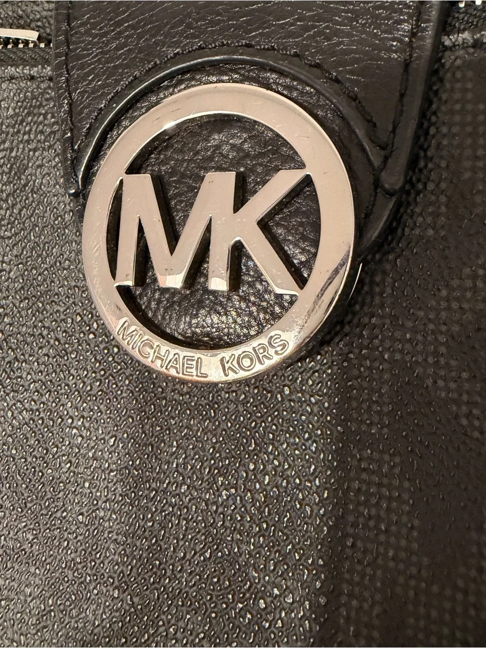 Michael Kors Fulton Black Monogram Crossbody Silver Hardware